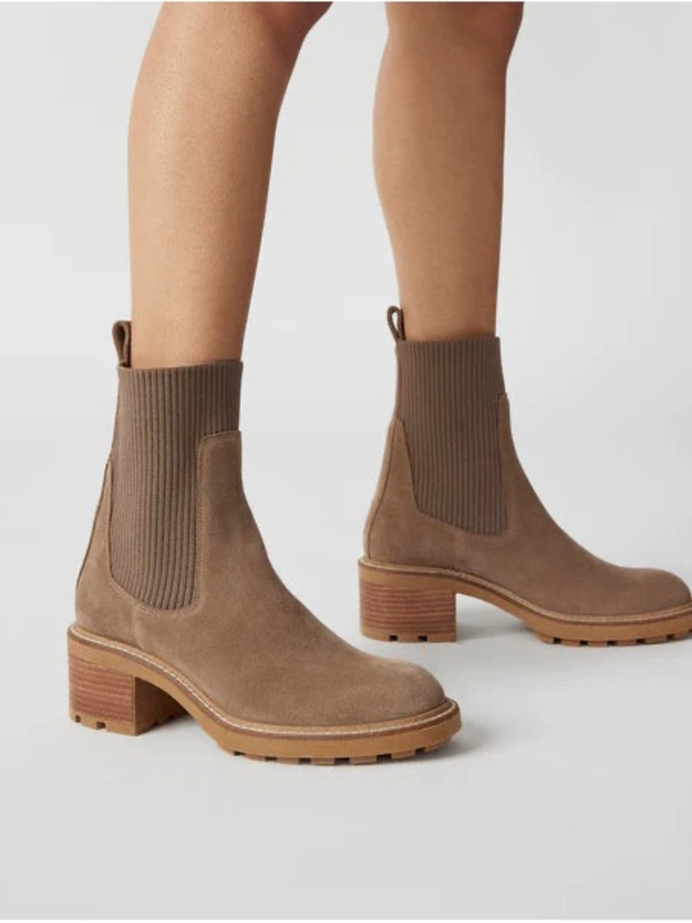NWT Steve Madden Kiley Suede Lug-sole Ankle Boots in Taupe